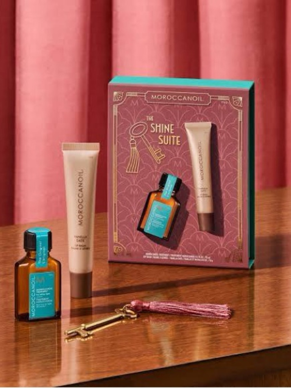 Moroccanoil The Shine Suite Gift Set - Hair Oil and Lip Balm Gift Box (NIB) - Picture 2 of 5